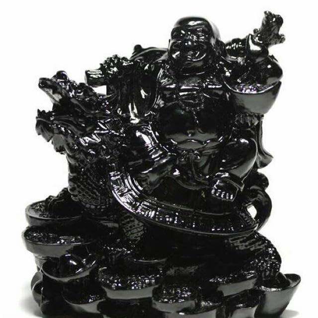 在満記念　中国　石炭細工　布袋　黒石彫（大小2個）　石炭の黒玉彫り？ 在満記念 中国 石炭細工 布袋 黒石彫（大小2個） 石炭の黒玉