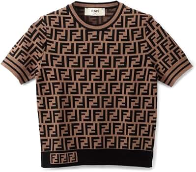 Amazon | [フェンディ] ニット 半袖 セーター FFロゴ ズッカ柄