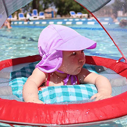 Sombrero de protección solar para bebés de 3 a 18 meses, gorra de playa ajustable morada 2
