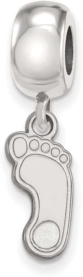 North Carolina Bead Charm Small (1/2 Inch) Dangle (Sterling Silver)