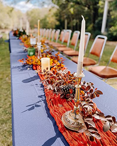 3 Pack Terracotta Cheesecloth Table Runner-13.3Ft Boho Gauze Table Runner 160In Long Sheer Cheese Cloth Runner-Rustic Table Decorations For For Wedding Reception, Bridal Baby Shower Birthday Ceremony #TOP3