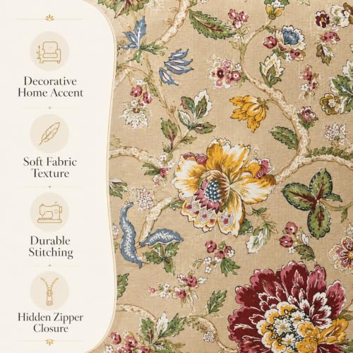 Image of Clasiko Cotton Cushion Covers Set of 5; 16x16 Inches; Floral Fushion