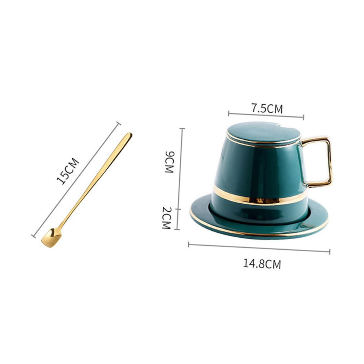 OUNONA Tazze da Caffè in Ceramica Tazza da Tè Piattino Tazze da Caffè e Tè per Uso Domestico e Ufficio Adatte Bevande Calde e Fredde