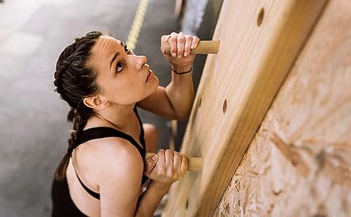 Jiemja Climbing Pegboard With 3 Pegs - Training Board For Cross Training, Rock Climbing, Bouldering,Gymnastics, Ninja Training- Easy To Install -Mounting Hardware Included #TOP7