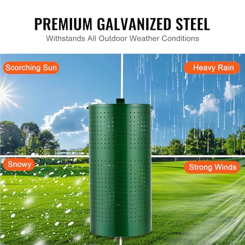 Image of VEVOR Dog Poop Trash Can With 50 Liner Bags, 11.5 Gallons Outdoor Waste Bin With Lid & Liner Clip for Pet Waste Station, Disposal Container for Garden Backyard Park