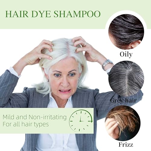 hair dye shampoo 3 in 1 for gray hair coverage herbal ingredients natural shampoo hair dye for women amp menammonia-free 520mllinen