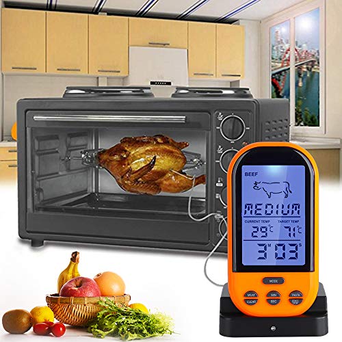 Nishore Termômetro digital remoto sem fio Cronômetro para cozinhar carne Termômetro Sonda Carne Bife