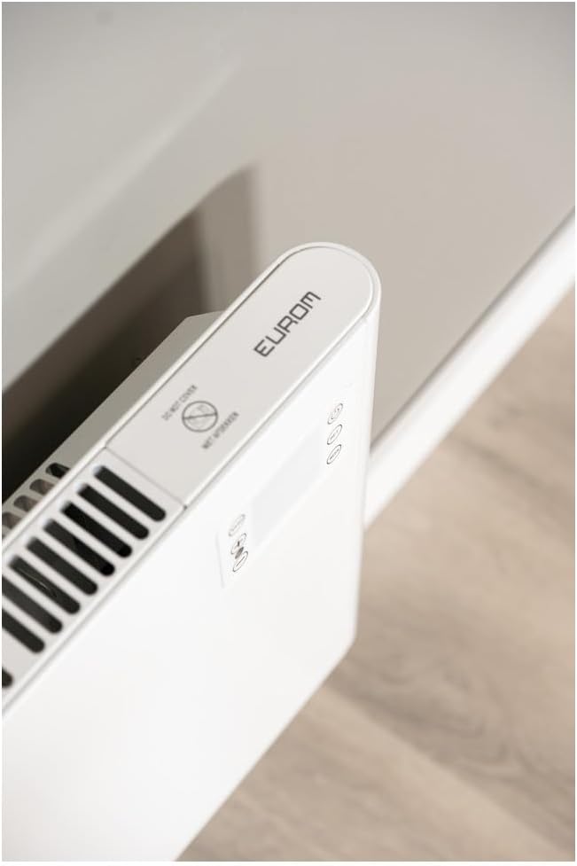 Close-up of the control panel on the Eurom Alutherm 2000 Wi-Fi heater