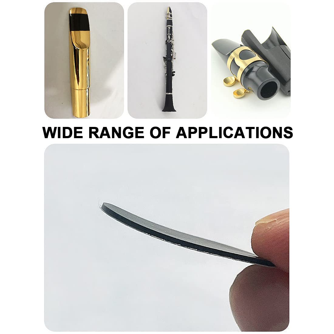 40 Cuscinetti Per Boccaglio Sax 0.8mm - Per Sassofono Contralto E Tenore, Adesivo Forte, Protezione Denti