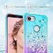 Dzxouui for Pixel 3a XL Case,Google Pixel 3a XL Flower Case,TPU Protective Cover for Girls and Women Glitter Bling Sparkle Cute Phone Cases for Pixel 3a XL(Teal/Purple)