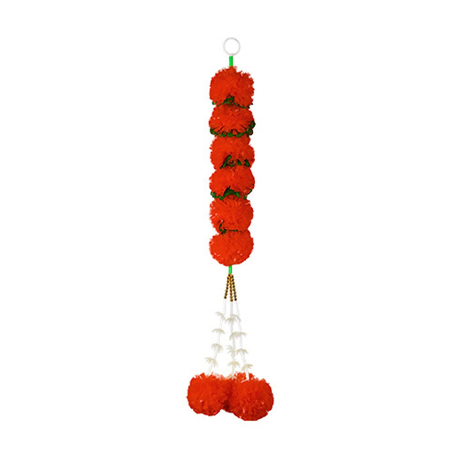 Jazuaiao Marigold Garlands for Decorations Artificial Marigold Flowers Garlands Indian Decors for Pooja, Wedding Christmas, Event Hanging Ornament