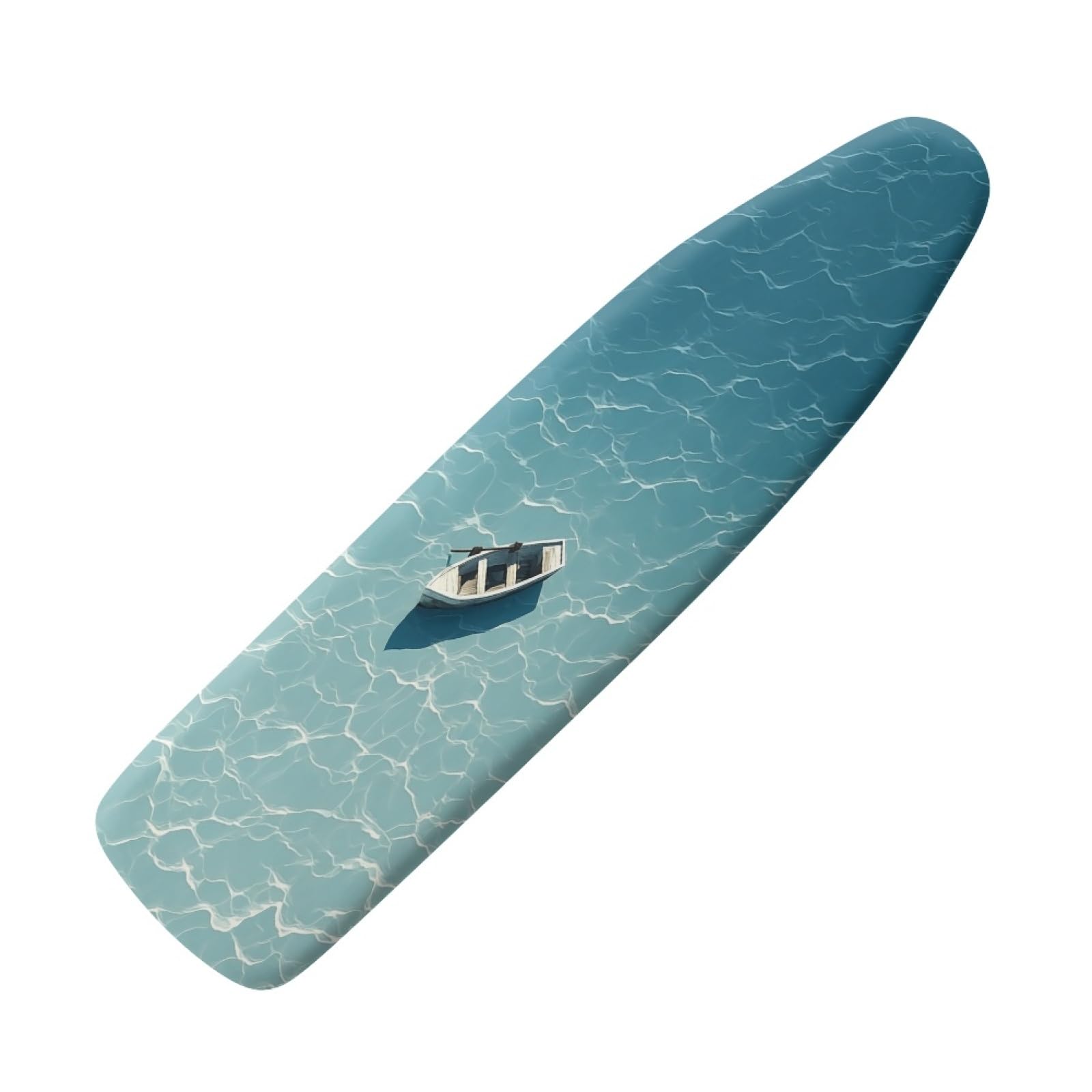 Ironing Board Covers 125 x 45 Elasticated White Waves with Padding, Easy Fit and Resists Scorching,Bungee Elasticated Ironing Board Covers Large, Easy Placement