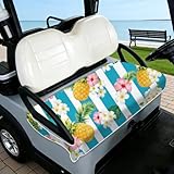 TNKBREEZE Ananas Golfwagen Sitzbezüge Ersatz Schutz Tropische Blume Sitz Handtuch rutschfest Universelle Passform Für 2 Sitz Golfwagen 130x78.5cm(51x31in)