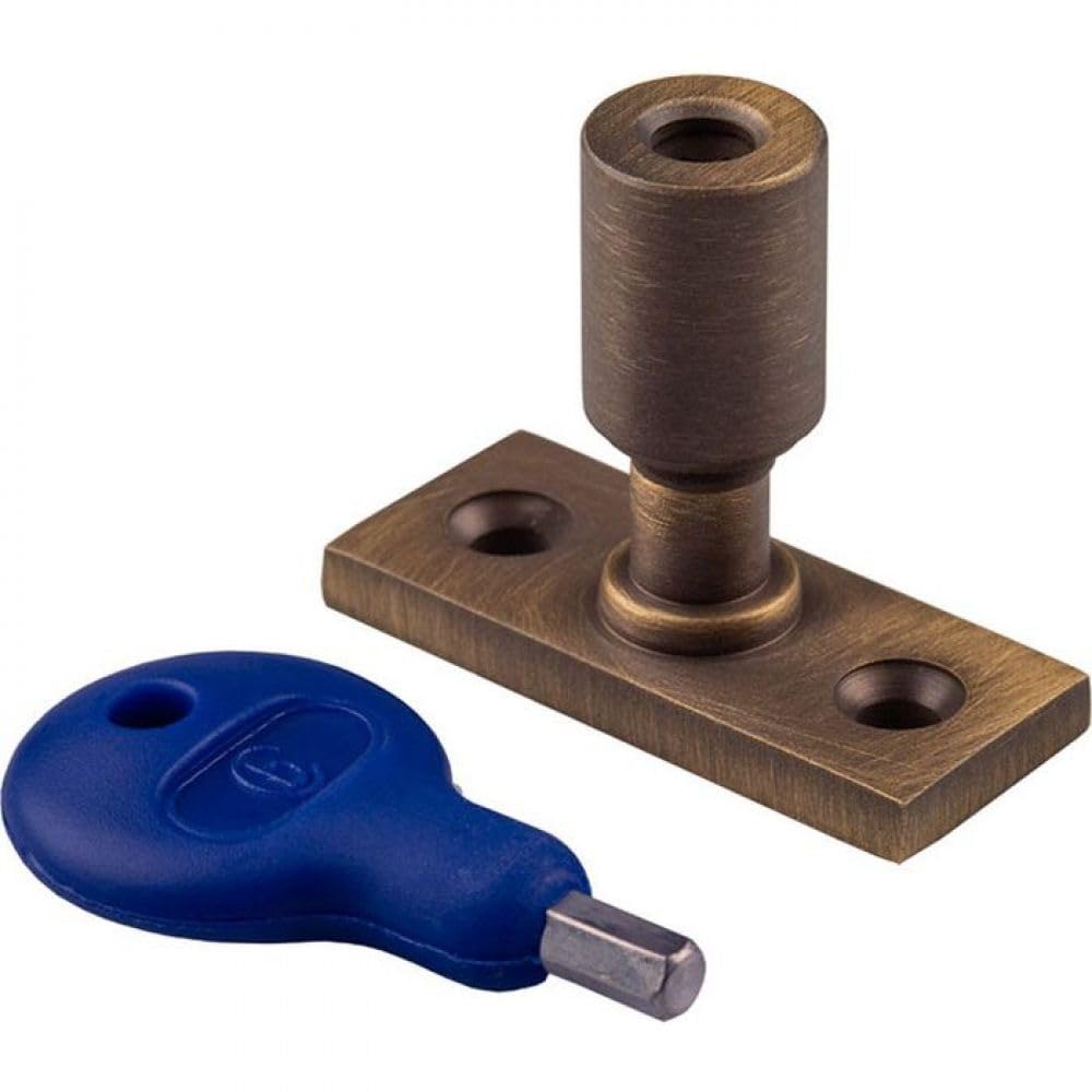 Carlisle Brass Locking Casement Stay Pin with Key (Antique Brass)