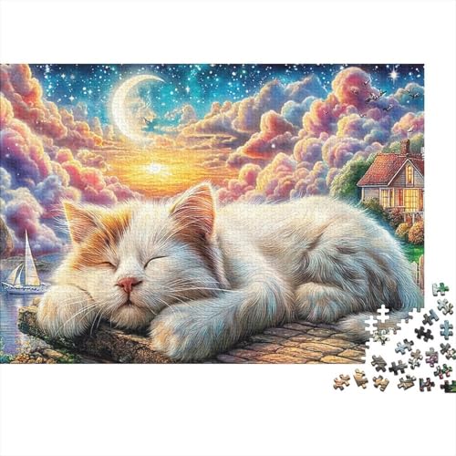 Rompecabezas de gato dormilón de 1000 piezas, arte y tranquilidad para tu hogar