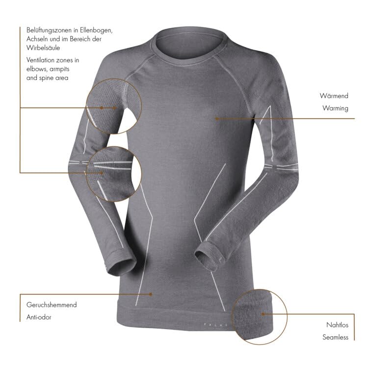 FALKE Unisex Kids Wool Tech. Base Layer Top, Blue (Capitain 6751), M