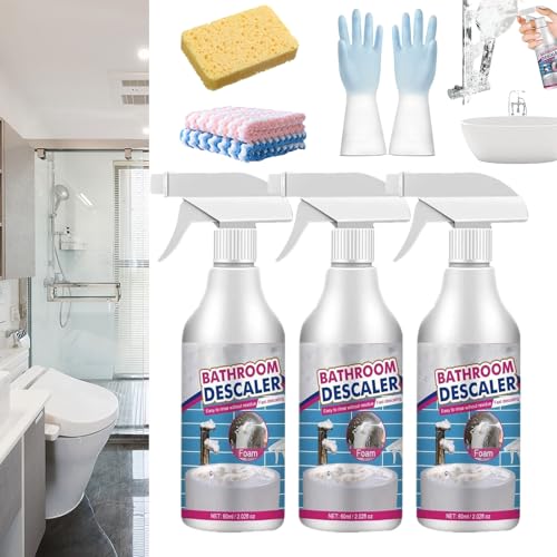 Reshline - Limpiador de espuma, limpiador de espuma descalcificador de baño, limpiador de manchas difíciles Reshline, limpiador multiusos para cocina y baño (3 piezas)