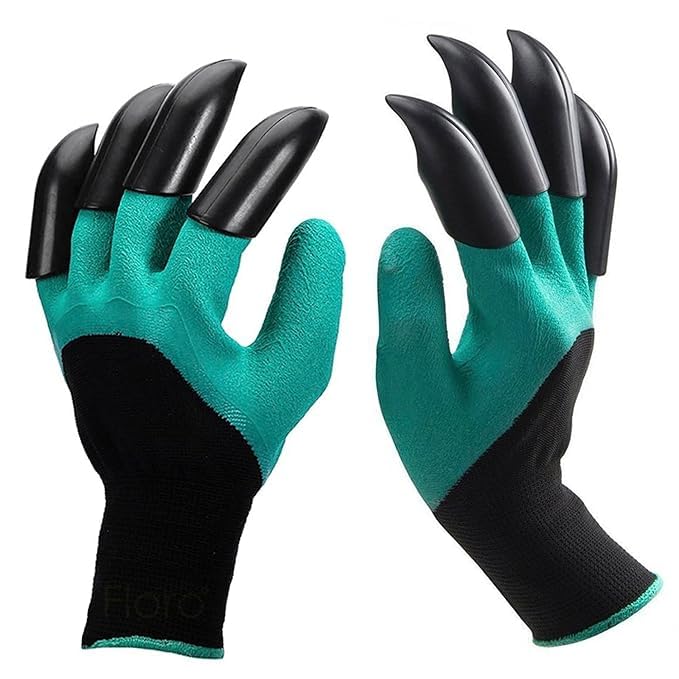 Image of Garden Art Multipurpose Gloves| Cut-Resistant Gloves, Rubber Coated, Comfortable For Wood Working, Construction Work, Electric Welding and Other Activites (With 2 Hand Claws)