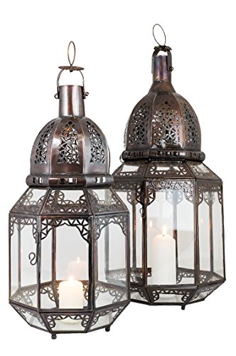 Orientalische Laterne aus Metall & Glas Haifa Klar 60cm groß | Marokkanische Gartenlaterne für draußen, Innen als… – Bild 5