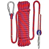Utapossin Hochfestes Sicherheitsseil, Outdoor-Kletterseil, Statisches Kletterseil, Rettungsseil mit Karabiner, Fluchtseil für Bergsteigen Höhlenforschung (10m x 10mm)