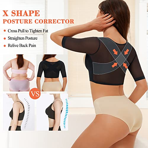 LANCS Upper Arm Shaper Post Surgery Arm Compression Sleeves Lipo Garment Posture Corrector Tops Back Support Shapewear2