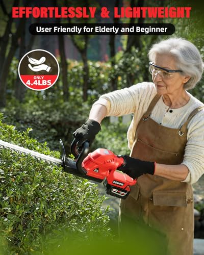 Image of Cordless Hedge Trimmer with Rotatable Handle for MWK M18 18v Battery,20'' Brushless Motor Trimmers Battery Powered, Electric Hedge Trimmer Cordless Bush Trimmers (Battery Not Included)