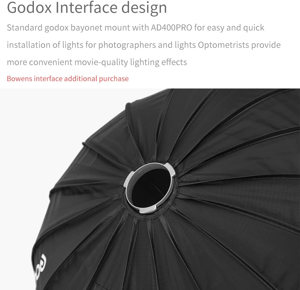 GODOX AD-S65S Softbox Parabolic Silver pour AD300PRO et AD400PRO GODOX AD-S65S Softbox Parabolic Silver pour AD300PRO et AD400PRO