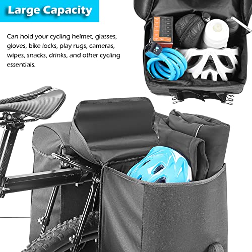 Baigio Bike Double Pannier Bags Waterproof Bicycle Rear Seat Panniers Pack With Reflective Stripe #TOP2