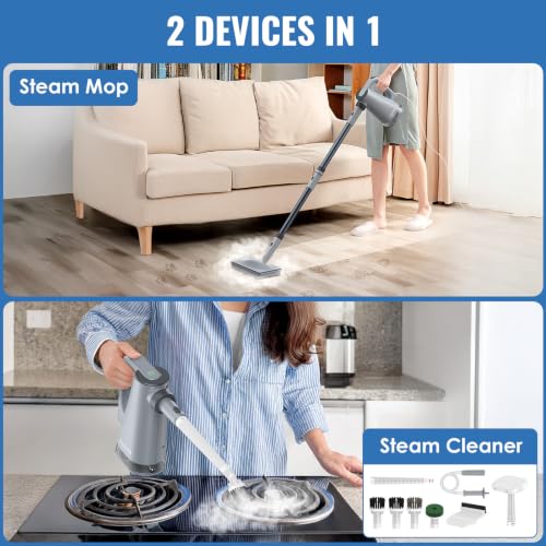 Image of FEPPO Steam Mop & Detachable Handheld Steam Cleaner for Home and Floor