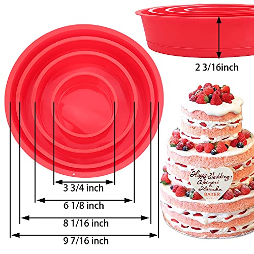 Baker Depot Silicone Mould For Baking Nonstick Layer Cakes Bakeware Round Cake Pans Chocolate Rainbow Cake For Birthday Wedding Party 4 6 8 10 Inch Set Of 4 #TOP2