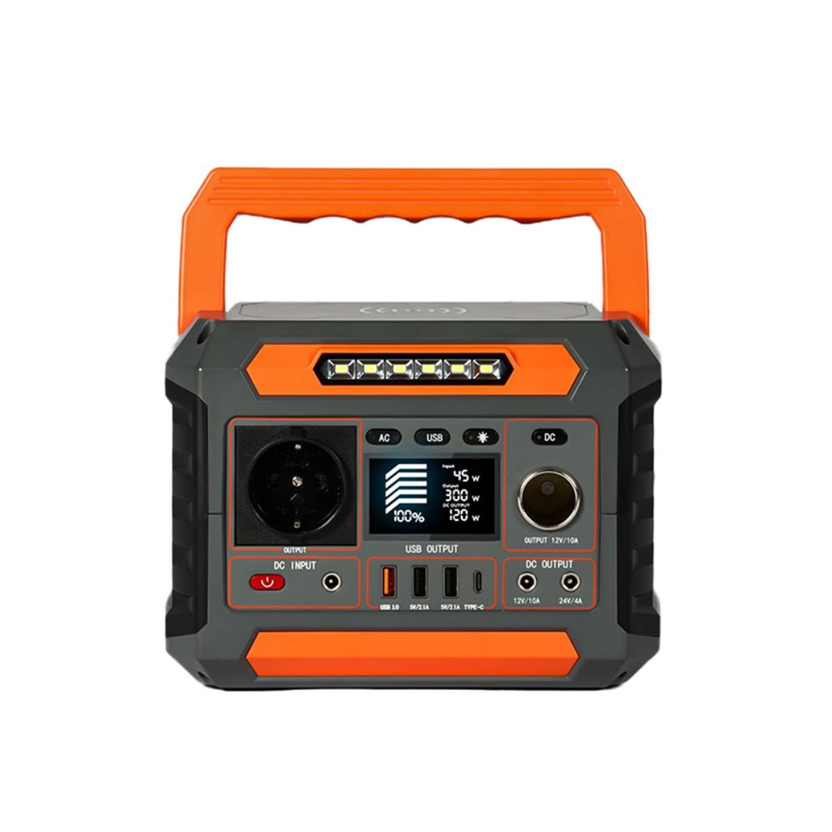 Homgoday Generador de Energía Solar Portátil 78000mAh/288Wh 260W Onda Sinusoidal Pura, Estación de Energía para el Hogar, Camping y Viajes Largos por Carretera con Panel LCD
