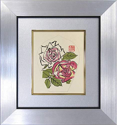 Amazon.co.jp: 徳力富吉郎 散華『田村孝之助「ばら」』木版画 静物画 