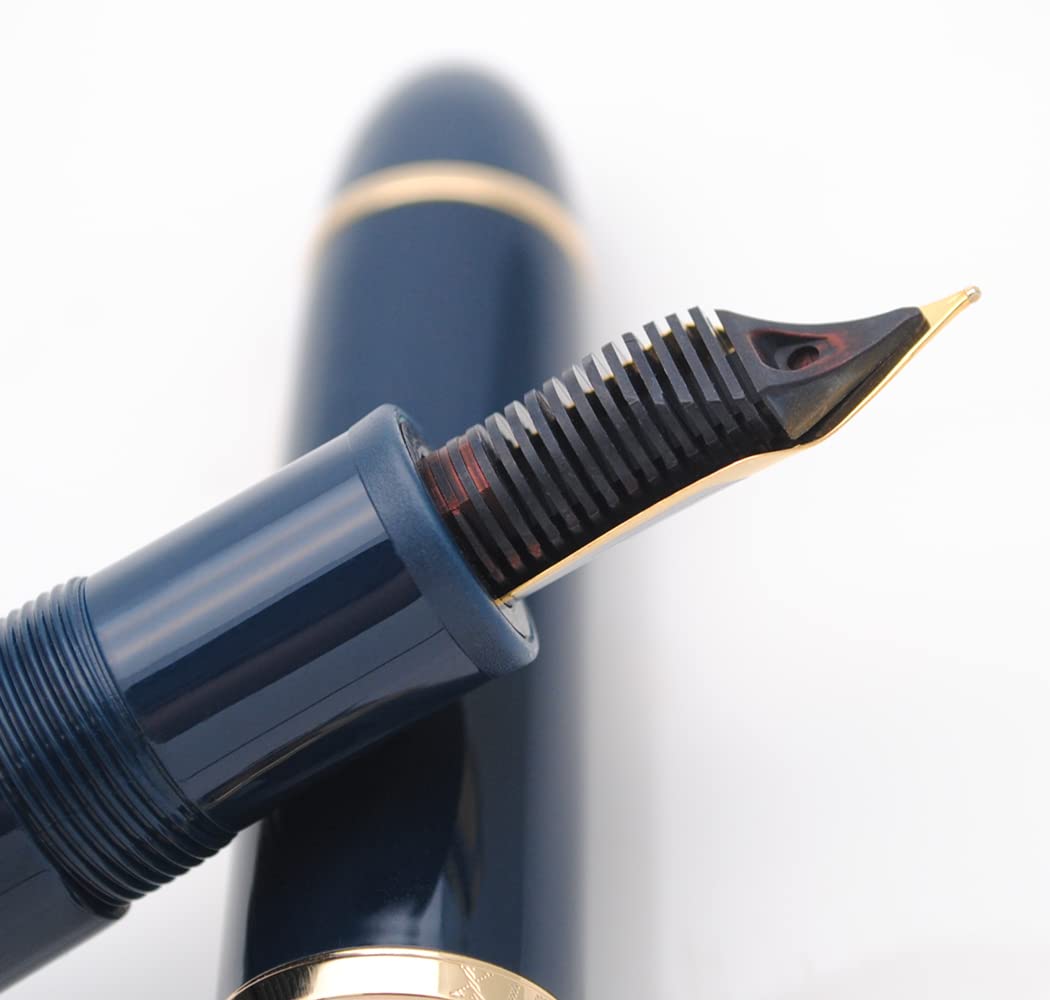 JINHAO X159 Resin Fountain Pen with Ink Converter (Fine Nib, Gold Clip-Dark Blue) - Image 3