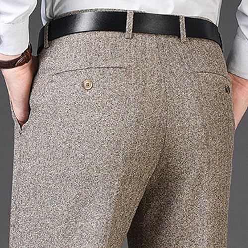 VENNYNG Men's Tweed Dress Pants Herringbone Casual Pants Full Length Business Casual Daily Trousers3