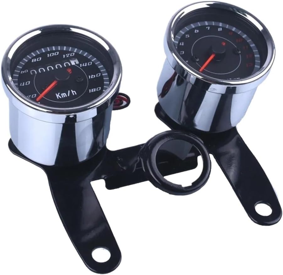Motorcycle Odometer Gauge Universal Motorcycle Tachometer Odometer Gauge 0~180km/h 13000 RPM LED Backlight Set