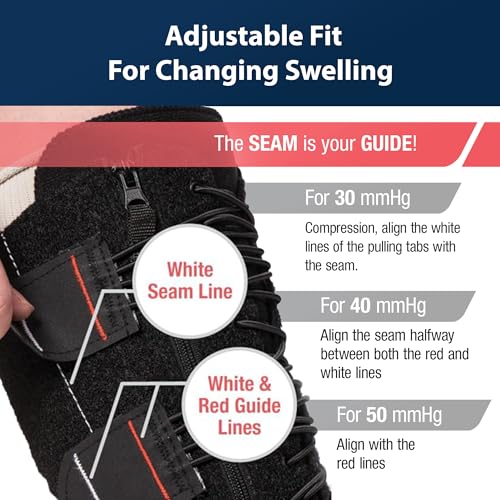 Image of Compression Garment 30-50 mmHg Lower Leg Compression Wrap - Ideal for Mild to Moderate Lymphedema Swelling, Venous Insufficiency, and Post-Op Edema