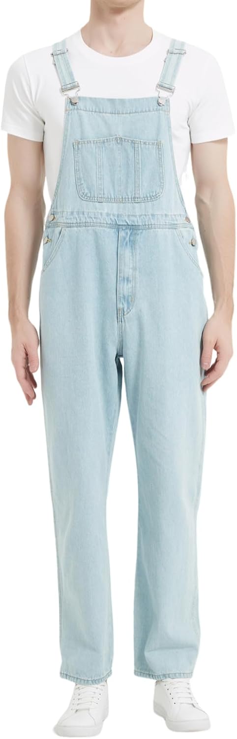 Bib Overalls for Men Denim, Relaxed Fit