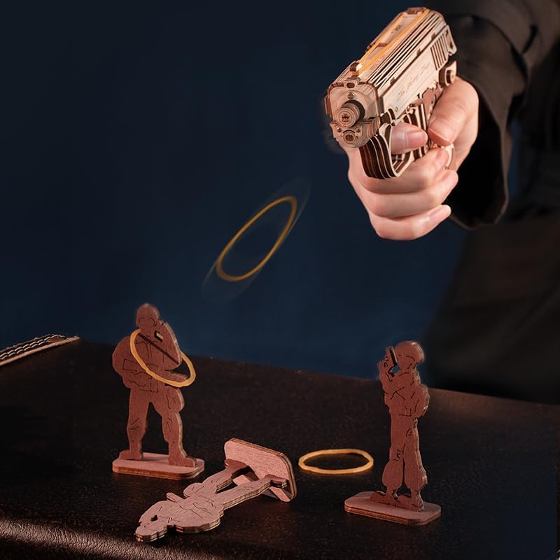 ROBOTIME Wooden Puzzles for Adults - M1906 Browning 3D Puzzle - Hobby Craft for Adults Building Set - Image 4