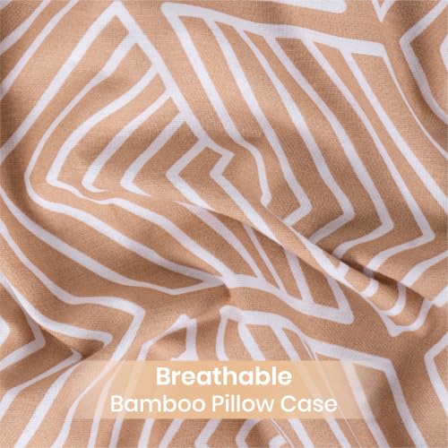 Image of Mush Aura Collection 300 TC Bamboo Pillow Covers Set of 2 | Bamboo Pillow Case for Hair & Skin, Ultra Soft Cooling Pillow Case, Breathable Smooth Pillowcase for Everyday Comfort (Peach Orange)
