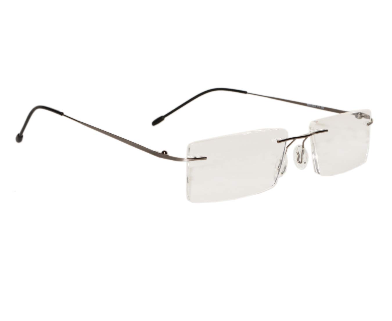 Peter Jones Black Rimless Unisex Reading Glasses (Eye Power 1.25)