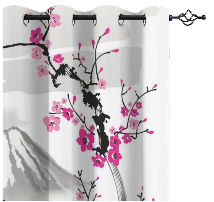 Rideaux Style Japonais Chambre pour Adultes Art Japonais Rideau Occultant Chambre Fille Garcon Rideaux Chambre Ado Isolation Thermique et Réduction du Bruit Rideau （200x200 cm）