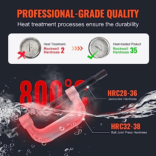 Image of VEVOR Ball Joint Press Kit, 10 pcs Tool Kit, C-Press Ball Joint Remove and Install Tools, for Most 2WD and 4WD Cars, Heavy Duty Ball Joint Repair Kit for Automotive Repairing