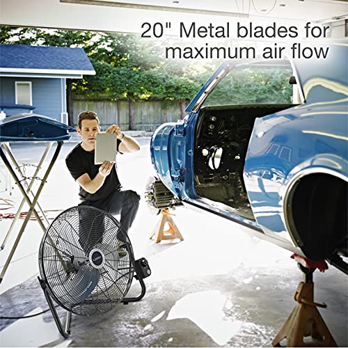 Lasko Oscillating Outdoor Tower Fan, 42 In, Grey, Yf202 & 20" High Velocity Quick Mount, Easily Converts From A Floor Wall Fan, 7 X 22 X 22 Inches, Black 2264Qm #TOP6