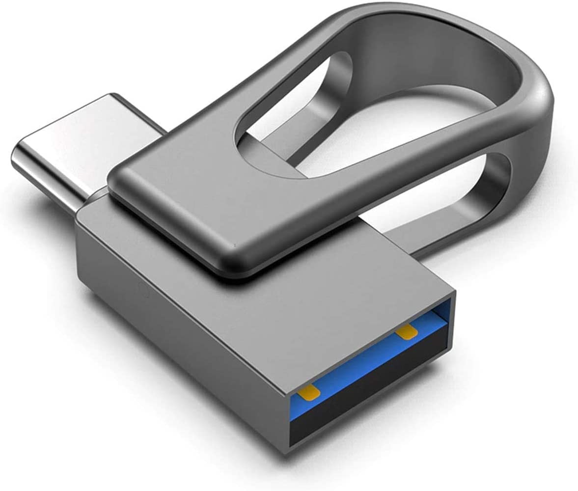 K&ZZ128GB USB C Flash Drive USB 3.0 Thumb Drive Fold USB A & Type C Dual USB Flash Drives OTG Photo Stick High Speed for MacBook, Tablet, PC, Type C Smart Phones