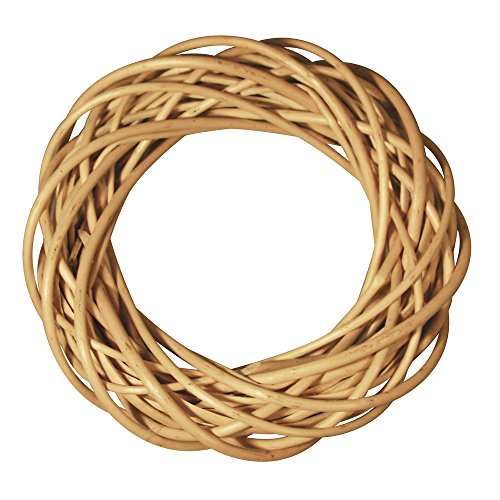 Rayher 65018000 Couronne en osier blanc, blanc, écorcé, matériau naturel, 1 pce., 30 cm Ø, 7 cm d’épaisseur, décoration d’intérieur, Noël, pâques,...