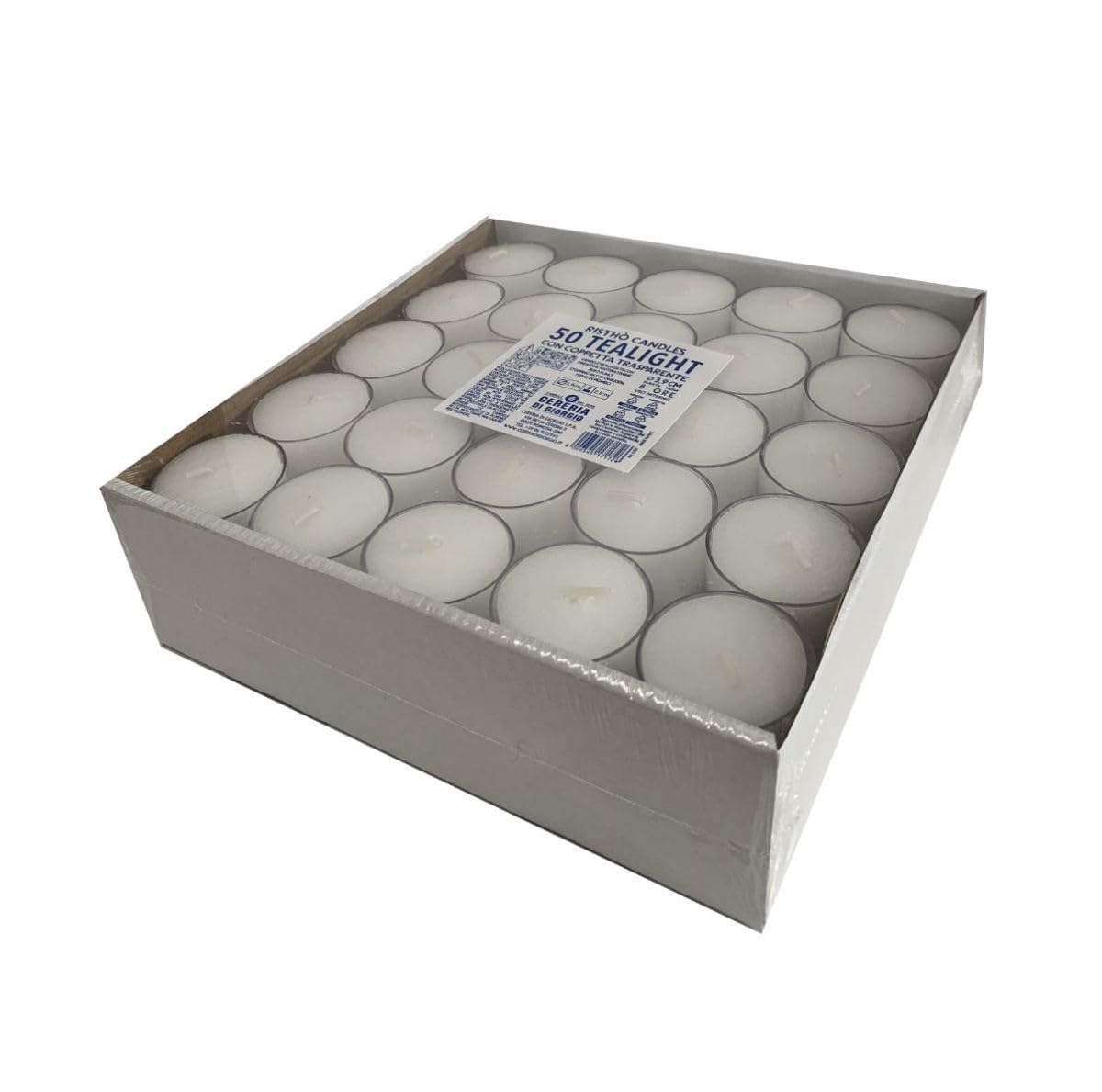 Cereria Di Giorgio Tealight con Cup Trasparente D 3,9 Cm H 2,7 Cm 50 Pz