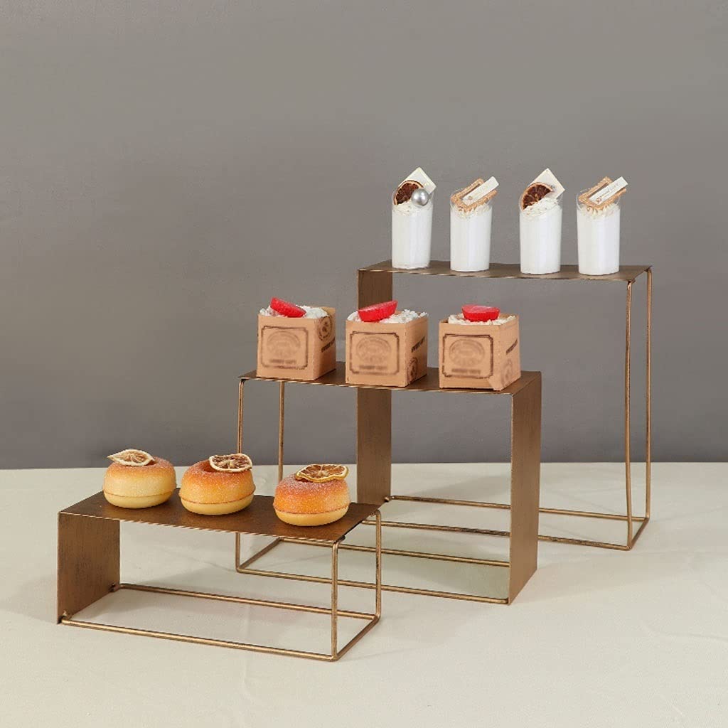 Soporte Para Pasteles Postre continental Decoración de la mesa Postre de la boda Pantalla Pantalla Mesa de la Magdalena Configuración de la decoración Estante de la escalera Soporte Para Magdalenas(A)