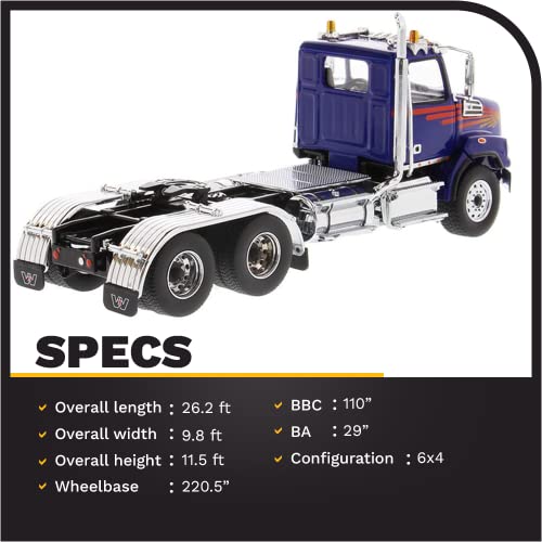 Modelo a escala 1:50 Camión Western Star 4700 Azul miniatura 2