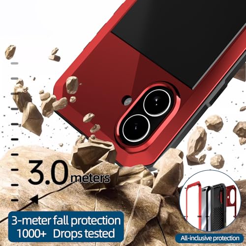 Coque en métal iPhone 17 Pro Max rouge protection rigide aluminium