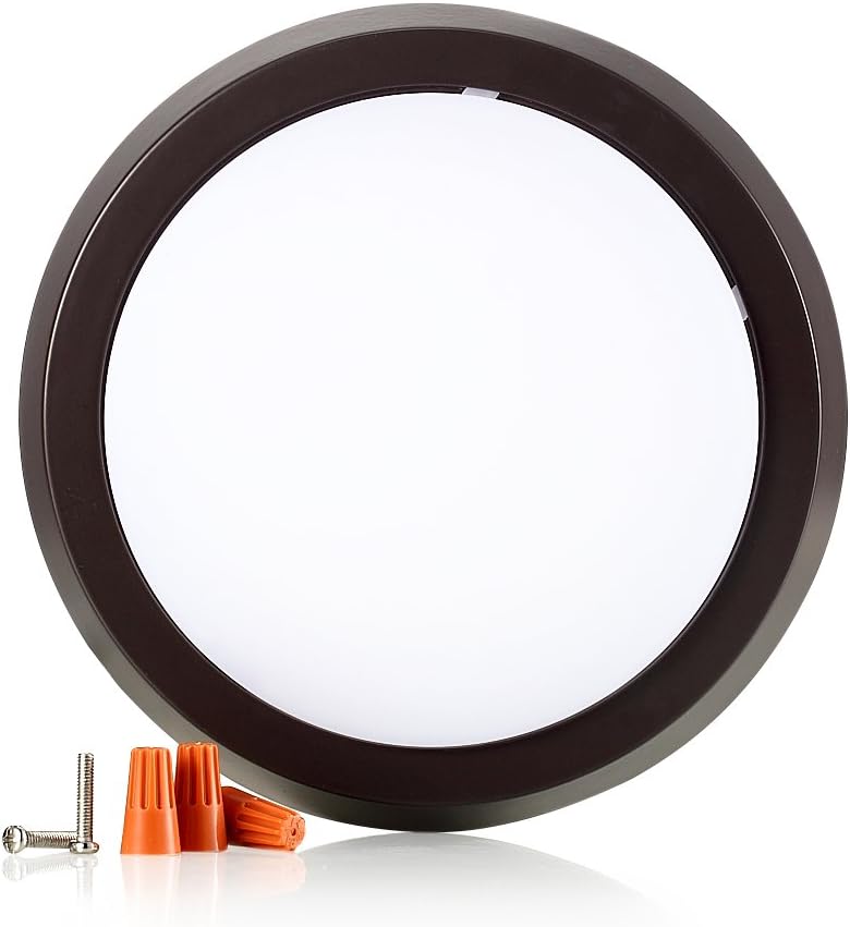 GetInLight 7 Inch Flush Mount LED Ceiling Light with ETL Listed, Bright White 4000K, Bronze Finish, IN-0302-2-BZ-40